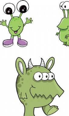 卡通外星人怪物怪兽儿童插画