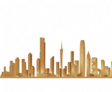 城建地产金色金属3D城市建筑地产