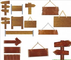 木材矢量木牌指示牌素材