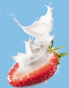 psd源文件草莓牛奶牛奶日