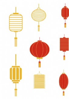中国风设计中国传统灯笼矢量