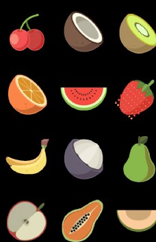 四方连续底纹卡通水果夏季西瓜