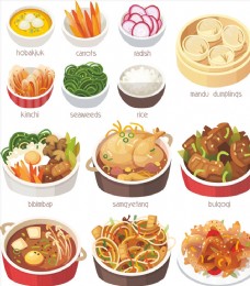 锅物料理卡通美食