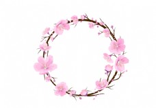 春季背景粉色花卉花朵边框