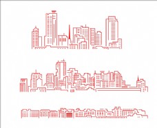 城市建筑轮廓矢量图