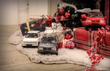礼品红色高档车模圣诞节玩具