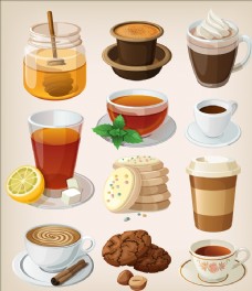 茶矢量咖啡饮料素材