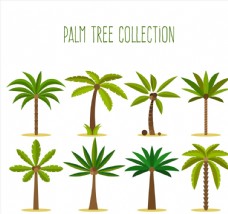 绿树绿色棕榈树设计矢量素材