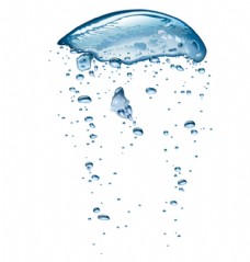 PNG透明水滴漂浮水形状液体