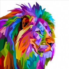 猪矢量素材彩绘狮子