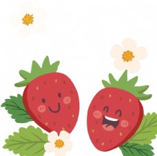 莓果草莓卡通水果儿童矢量