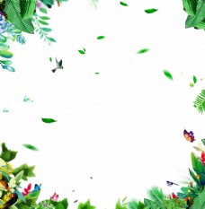 春天海报绿叶背景