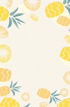 水果菠萝底纹边框背景素材