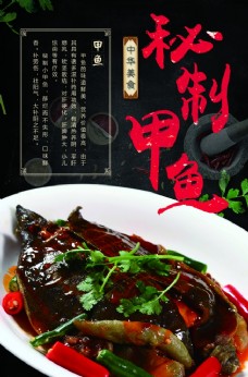 中华文化特色甲鱼海报