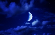 蓝色星空月亮