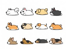 宠物狗手绘可爱宠物小狗插画设计