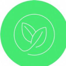 树叶绿色环保图标圆圈健康