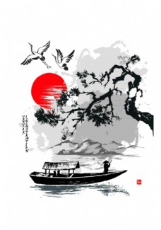 中国风设计仙鹤国潮中国风矢量图鹤