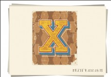 X 复古字母设计