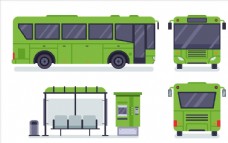 发电绿色公交车