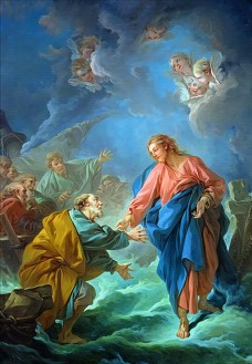 西方经典油画跟随耶稣的脚印