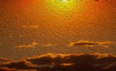 太阳云油画