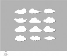 矢量素材卡通云图标矢量云图标云朵素材